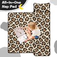 thumbnail image 4 of Brown and Beige Leopard Print Teens Toddler Nap Mat with Pillow, Sleeping Mat Bag for Preschool Daycare 60"x20", 4 of 6