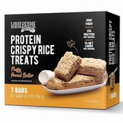 Protein Crispy Rice Treats, 15g Protein, 3g-7g Net Carbs, Low Carb, Fluffy, Soft, Chewy, Gluten Free, High Fiber, Keto-Friendly, No Aftertaste (Fluffy Peanut Butter, 1 Pack)