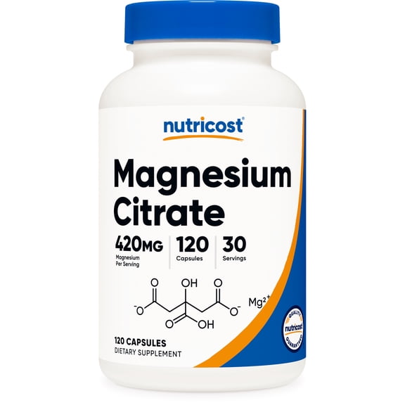 Nutricost Magnesium Citrate Supplement 420mg, 30 Servings (120 Vegetarian Capsules)