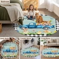 thumbnail image 5 of Black Plaid Easter Round Area Rug 6Ft Washable Circle Rugs for Bathroom Office, Truck Spring Floral Bunny Wooden Non-Slip Carpet Floor Mats Indoor Outdoor Carpet Runner Aesthetic Home Decor, 5 of 8