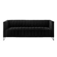 thumbnail image 5 of Home Design Kurtis Square Arm Sofa with Tufted Velvet Upholstery and Gold Metal Legs, Flared Arms, Modern Living Room Seating, Black, 5 of 6