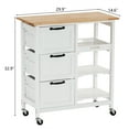 thumbnail image 2 of Ktaxon Wood Kitchen Trolley Cart Rolling Kitchen Island Cart Bar Cabinet Table with Drawers and Shelf White, 2 of 10