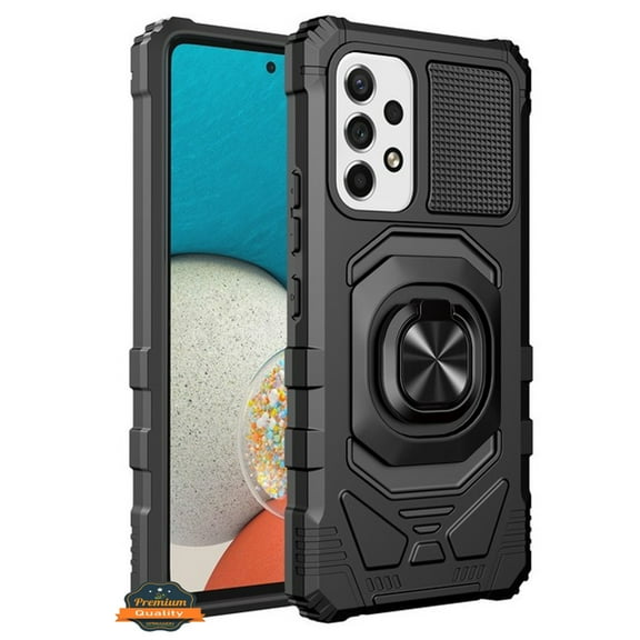 Xpression Phone Case For Cricket Outlast 5G 2024 Hybrid Magnetic Car Mount Ring Kickstand Stand Holder Full-Body Armor Protective [Military Grade] Cover, Black