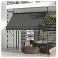 thumbnail image 2 of 8x4 ft Retractable Awning, Patio Door Window Awning, UV Protection, Non-Screw Mount, Adjustable Shade, Dark Gray, 2 of 9