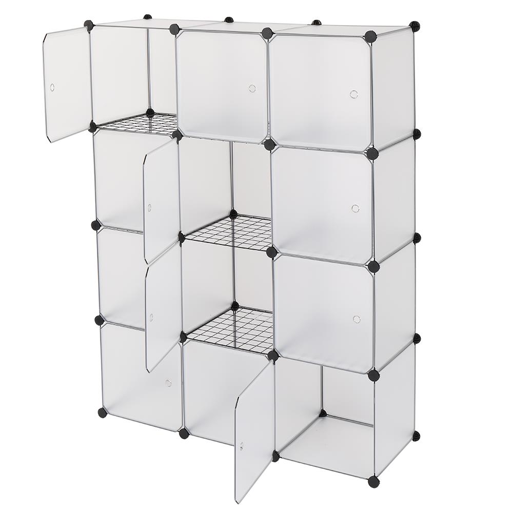 Ktaxon DIY 12-Cube Closet Storage Organizer Wardrobe for Bedroom Living Room with Doors - image 5 of 7