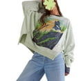 thumbnail image 4 of AJHSAKLt Oversized Sweatshirt for Women Graphic Crewneck Lobster Print Sweatshirts Pullover Fall Tops Crewneck Sweatshirts Women Mint Green, 4 of 6