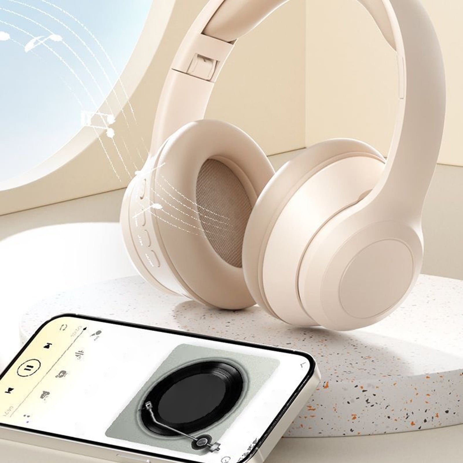 Wireless Bluetooth Over Ear Headphones Up to 28H Battery Life Headset with Microphone Gym Overhead Headphones Compatible with iOS & Android Mobile Phones, Computers, Laptop,Khaki