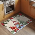 thumbnail image 3 of Beige Christmas Bathroom Rug Washable 2x3 Entryway Rug Non Slip Xmas Tree Gnomes Poinsettia Snowflake Front Door Mat Low Pile Indoor Doormat Throw Floor Carpet for Kitchen Bedroom Entrance, 3 of 8