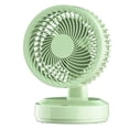 thumbnail image 1 of Ventilador de escritorio con recarga USB, circulación de aire, silencioso, portátil, para dormitorio de estudiantes, hogar, color verde, cabezal móvil., 1 of 14