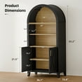 thumbnail image 4 of MAYEERTY 63.2" Tall Arch Accent Cabinet, Black with Beech Interior, Adjustable Shelves & X-Design Doors for Living Room, Entryway, 4 of 6