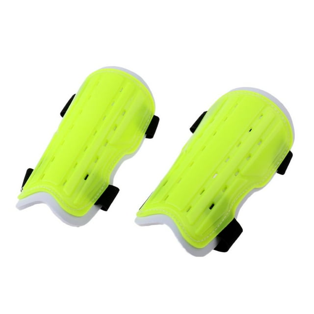 Juego de 2 Espinilleras de fútbol kusrkot para jóvenes con correa Unisex Verde claro