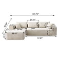 thumbnail image 6 of Modern 104’’ Modular Sectional Couch, Corduroy Fabric Comfortable L-Shape Sofa with Chaise Lounge, 5 Seater Sofa Sectional Sofa Couch For Livingroom, Bedroom, Apartment, White, 6 of 9