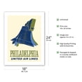 thumbnail image 2 of Philadelphia Pennsylvania - Liberty Bell - United Air Lines - Vintage Airline Travel Poster c.1960s - Bamboo Fine Art 290gsm Paper Print (Unframed) 18x24in, 2 of 4