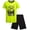 Lime/Black Game On, variant on Boys Pajama Set Crewneck Boys Sleep Shirt and Pajama Shorts Sleepwear Set 2 Piece