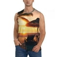 thumbnail image 3 of Uemuo Hawaiian Sunset Beach Pattern Men's Sleeveless T-Shirt,Muscle Athletic Tank Top, Moisture-wicking Quick-dry Breathable Classic Tee Top for Gym Run Outdoor Sports-Medium, 3 of 8