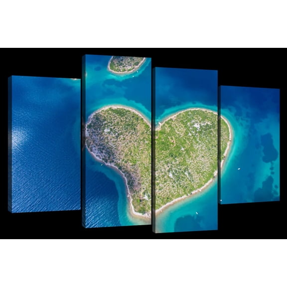 Elephant Stock Croatia Galesnjack Island Wall Art - Horizontal Multi Panel Canvas - Living Room Wall Decor - Beach Multi Panel - Blue And Turquoise Decor - 24" x 14"