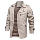 thumbnail image 3 of Chaqueta cortavientos con cremallera para hombre, informal, de color sólido, para otoño e invierno Pompotops  oipoqjl11131, 3 of 5