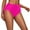 Pink, variant on Swim Bottoms for Women Under $10 Free Shipping Solid Color High Waisted Sexy Drawstring Pleated Swimsuit