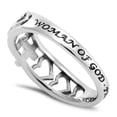 thumbnail image 2 of Woman Of God Heart Cutout Ring with Cross, Stainless Steel, 2 of 2