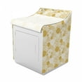 thumbnail image 2 of Floral Washer Cover, Abstract Floral Arrangement with Blossoming Petals and Leaves Hand Drawn Dots, Easy to Use Bathroom Accent Fabric, 29" x 28" x 40", Yellow and White, by Ambesonne, 2 of 3