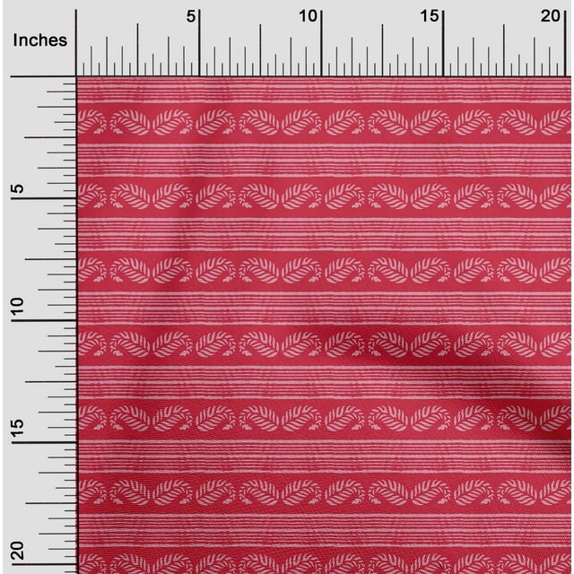 oneOone Polyester Lycra Fabric Stripe & Paisley Block Printed Fabric 1 Yard 56 Inch Wide