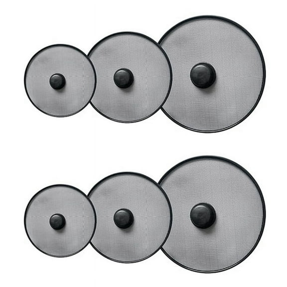 6 x Kitchen Splatter Screens(2 piece of each size)-black