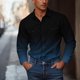 thumbnail image 1 of Blusa y camisa de manga larga con cuello vuelto para hombre, estilo informal, a la moda, con botones, bolsillos dobles y estampado degradado, camisa de trabajo de manga larga con cuello vuelto, blusa, 1 of 5