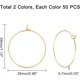 thumbnail image 4 of 100 piezas de 25 mm, 2 colores, pendientes de aro con dijes para copas de vino, anillos de acero inoxidable, pendientes de aro, 4 of 9