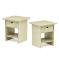 thumbnail image 1 of Furinno EX Home Living Nightstand Table, Cream Faux Marble/Ivory (Pair), 1 of 4