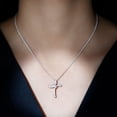 thumbnail image 4 of Rosec Jewels Lab Created Diamond Cross Necklace for Women (Ef-Vs Quality) - Ribbon Cross Pendant - Ready to Gift for Christmas, 14K White Gold, 4 of 8