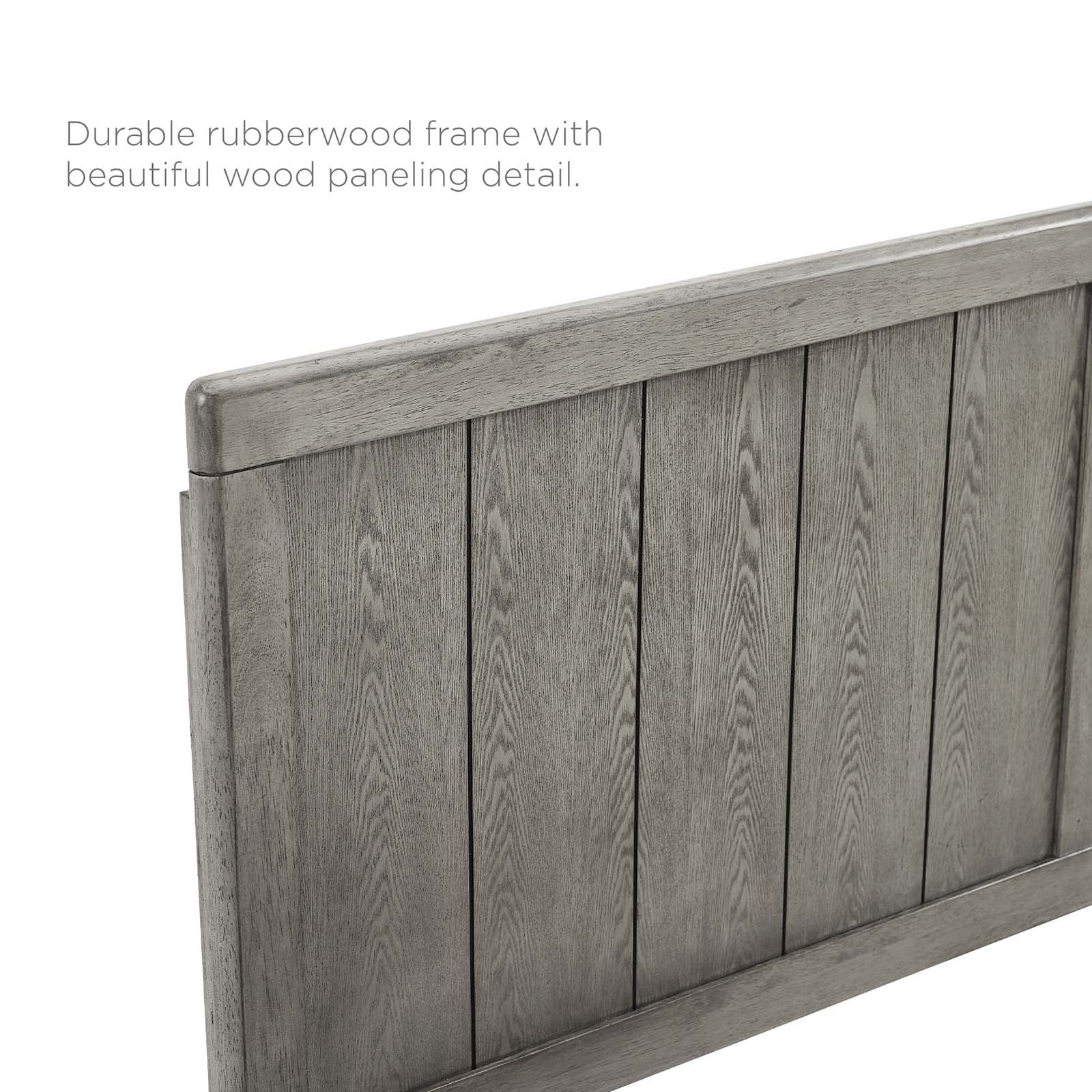 Modway Robbie King Modern Rubberwood and MDF Headboard in Gray