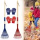 thumbnail image 1 of Metal Kids Leaves Rakes and Kids Gloves,Small Kids Lawn Rakes with Wooden Handle,Garden Tool Set for Kids Boys and Girls, 1 of 4