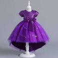 thumbnail image 5 of Odeerbi Teen Dress Toddler Kids Girls Princess Dresses Tulle Dress Middle-aged Children's Sleeveless Embroidery Mesh Gauze Dress Purple, 5 of 9