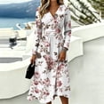 thumbnail image 5 of Fall Dresses for Women Floral Long Sleeve V Neck Dresses Long Loose Casual Floral Dresses, 5 of 5