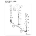 thumbnail image 3 of Kingston Brass KS5368BL Vintage Two-Handle Deck Mount Roman Tub Faucet, Brushed Nickel, 3 of 4