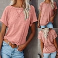 thumbnail image 2 of JWZUY Women's Casual Short Sleeve T Shirts Crewneck Raglan Tees Classic Summer Tunic Tops Soft Basic Shirts Pink-01 S, 2 of 9