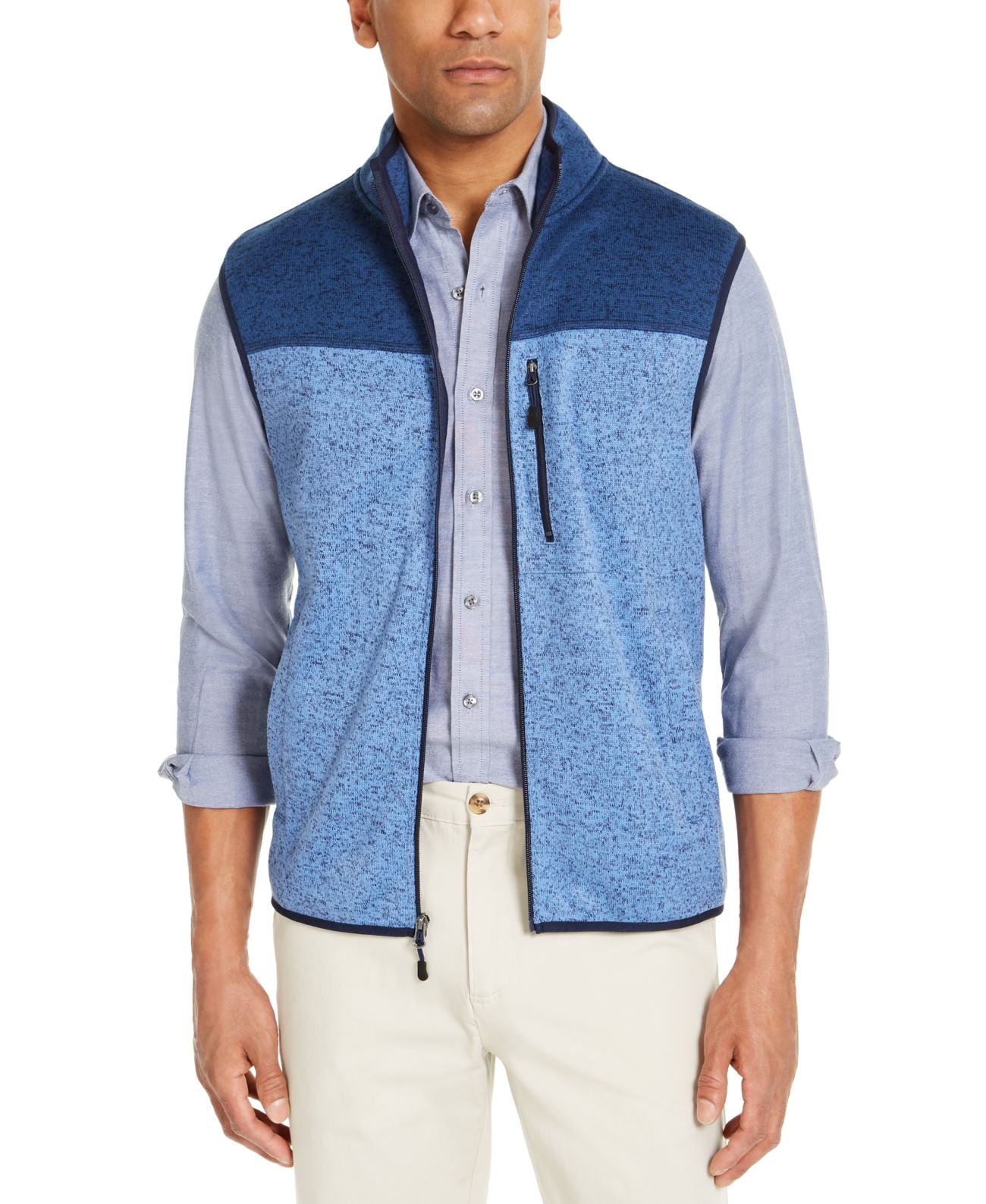 Club Room Mens Fleece Sweater Vest, Navy/Blue, Large - Walmart.com
