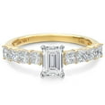thumbnail image 2 of Gem Stone King 1.71 Cttw IGI Certified Lab Grown Diamond in 14K Two-Tone Gold Engagement Ring for Women | Emerald Cut Center Diamond 0.75 Ct | D-E Color | VS1-VS2 Clarity | Size 9, 2 of 7