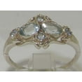 thumbnail image 3 of 925 Sterling Silver Real Genuine Aquamarine Womens Promise Ring - Size 9, 3 of 6