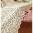 thumbnail image 2 of 1 Pack Beige Macrame Lace Table Runner Doilies for Table, Lace Tassels Dresser Scarf for Wedding Party Dining Banquet Decor, 2 of 4