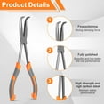 thumbnail image 3 of 90° Bent Needle Nose Pliers 11 Inches High Carbon Steel Long Needle Nose Pliers with PVC Nonslip Handle for Automotive Repair Woodworking, 3 of 11