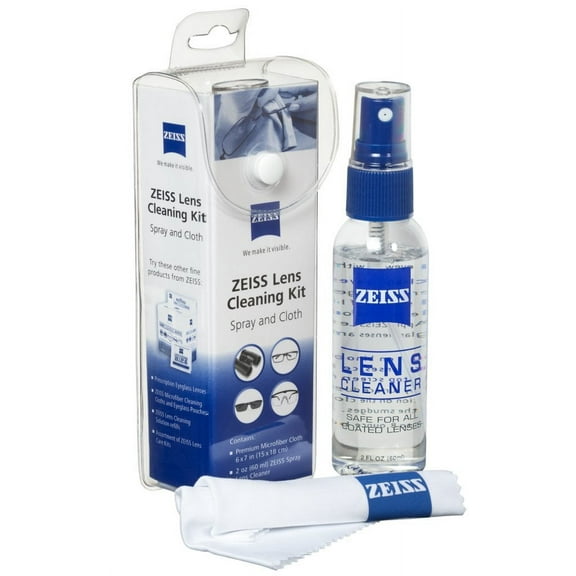 Zeiss Lens Cleaning Kit Portable 2Oz Spray/Microfiber Cloth/10 Wipes
