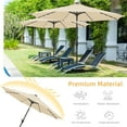 thumbnail image 4 of Autlaycil 10 FT Patio Umbrella with Steel Tilt and Crank, Includes 32 Solar LED Lights, Khaki, 4 of 7