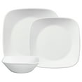 Corelle Classic, Pure White Square 12Piece Dinnerware Set