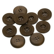 10pcs 40L DIY Sewing Buttons 1"(25mm) Wooden Round Flat 4-Hole Craft Replacement Buttons for Sewing Clothing Handmade Crafts, Brown