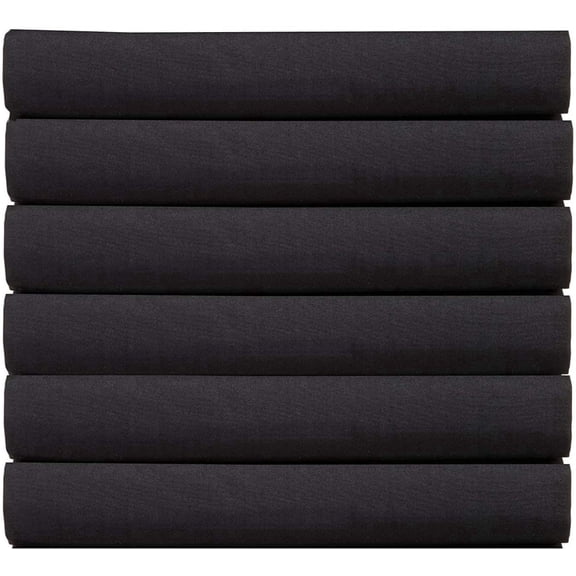 Elegant Comfort Hotel Luxury Twin Fitted Sheet, Breathable Deep Pocket Microfiber Bedding, Black (6-Pack)