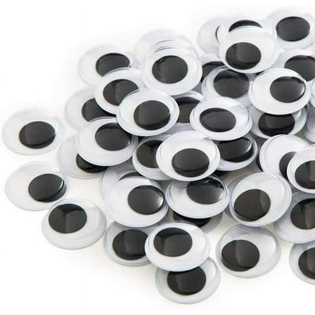 100 Pieces 30mm Black Wiggle Googly Eyes with Self-Adhesive