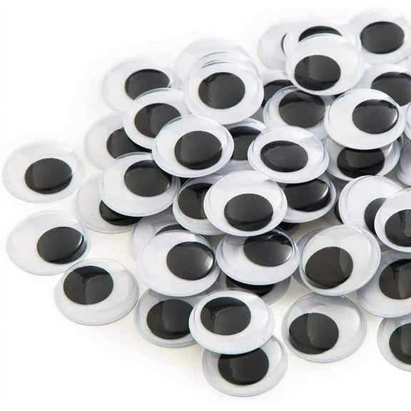 100 Pieces 30mm Black Wiggle Googly Eyes with Self-Adhesive