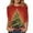 Red, variant on Fiaer Women T Shirts Shine Christmas Tree Trendy Tshirts 3/4 Sleeve Crew Neck Oversized Loose Fit Xmas Tops Light Green XL
