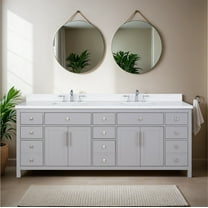Lavanti Oakford Solidwood 84-inch Bathroom Vanity with Sink - Stylish Gray